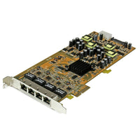 StarTech 4 Port Gigabit Power Over Ethernet PCIE Network Card, Pse/Poe PCI Express Nic-Position your network devices where power outlets aren't available, with 25.5 Watts per-port PoE output