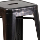 Flash Furniture Commercial Grade 24" High Backless Black-Antique Gold Metal Indoor-Outdoor Counter Height Stool with Square Seat-Stack Quantity: 4-8