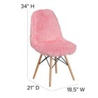 Flash Furniture Shaggy Dog Light Pink Accent Chair-Protective Plastic Floor Glides