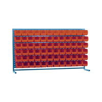 Kleton Louvered Rack & Bins Combinations - 72 Bins - 72" W x 15" D x 40" H-Depth: 15"