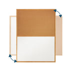 Quartet Economy Combination Dry-Erase/Cork Bulletin Board - Oak Frame - 36" x 24"-Delivers effective performance when planning and organization is needed in low-use personal environments