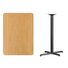 Flash Furniture 30'' x 42'' Rectangular Laminate Table Top, Natural with 22'' x 30'' Bar-Height Table Base (XUNT3042T2230B)-Top Size: 30"W x 42"L