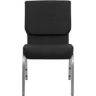 Flash Furniture HERCULES Series 18.5"W Stacking Church Chair in Black Fabric - Silver Vein Frame-Multipurpose Church Chair