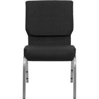 Flash Furniture HERCULES Series 18.5"W Stacking Church Chair in Black Fabric - Silver Vein Frame-Multipurpose Church Chair