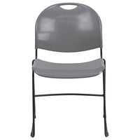 Flash Furniture HERCULES Series Grey Ultra-Compact Stack Chair with Black Frame-Multipurpose Stack Chair