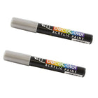 Marvy Uchida Chisel-Tip Acrylic Paint Marker - Silver - 2 Pack-Colour: Silver