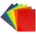 JAM Paper Laminated Glossy 2 Pocket 3 Hole Punch School Presentation Folders, Assorted Colours, 6 Pack-Assorted Glossy Cardstock Folders
