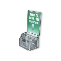 Azar Displays 17" x 7.75" x 5.5" Medium Moulded Acrylic Suggestion Box with Pocket, Clear (206007)-Perfect for raffles, promotions and comments