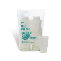 Perk 12 oz. Plastic Cold Cups - Clear - 50 Pack-Cold cups for convenient holding of cold beverages