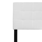 Flash Furniture Bedford Tufted Upholstered King Size Headboard - White Fabric-Panel Headboard