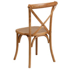 Flash Furniture HERCULES Series Stackable Oak Wood Cross Back Chair-Oak Finish