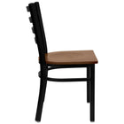 Flash Furniture HERCULES Series Black Ladder Back Metal Restaurant Chair - Cherry Wood Seat-Ladder Back Design