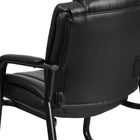 Flash Furniture HERCULES Series Big & Tall 500 lb. Rated Black Leather Tufted Executive Side Reception Chair with Sled Base-Contoured Cushions