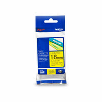 Brother Genuine TZe641 Black on Yellow Laminated Tape for P-touch Label Makers, 18 mm wide x 8 m long-Black on yellow laminated TZe P-touch 18 mm label tape