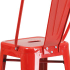 Flash Furniture 30" High Red Metal Indoor-Outdoor Barstool with Back-Drain Hole in Seat