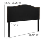 Flash Furniture Lexington Upholstered Full Size Headboard with Accent Nail Trim - Black Fabric-Brass Nailhead Trim
