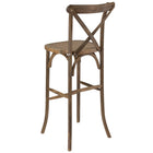 Flash Furniture HERCULES Series Dark Antique Wood Cross Back Barstool-Dark Antique Finish