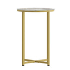 Flash Furniture Greenwich Collection Glass End Table with Matte Gold Frame-Contemporary Style
