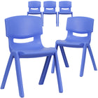 Flash Furniture Plastic Stackable School Chair with 13.25" Seat Height - Blue-286 lb. Static Load Capacity