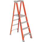 Louisville Ladder 48" Industrial Heavy-Duty Fibreglass Pro Platform Stepladder (FXP1700 Series), Stainless Steel (FXP1704)-Nominal Height: 6.5'
