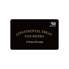 Carte-cadeau Continental Treat de 50 $-Vous ne pouvez pas gagner des milles par le biais d’achats avec cartes-cadeaux.