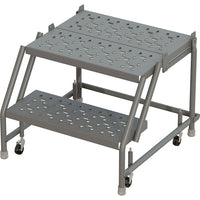 Tri-Arc Manufacturing – Escabeau roulant avec marche supérieure profonde; 70 po haut.; 7 marches; 16 po larg. (KDSR107166-D2)-Nombre de marches : 7