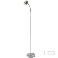 Dainolite 5W LED Floor Lamp, Satin Chrome Finish (123LEDF-SC)-Floor Lamp