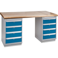 Kleton Pre-Designed Workbenches, Dual Drawers, 2500 Lbs. Cap., 72" W x 30" D, 34" H (FG219)-Capacity: 2500 lbs.