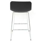 Cathay Importers Black Low Back Counter Stool with Chrome Sled Legs, 2 Pack-Overall: 35" H x 19.5" W x 19" D; Seat size: 26" H x 17" W x 18" D