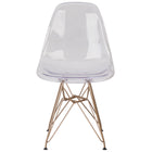 Flash Furniture Elon Series Ghost Chair with Gold Metal Base - 2 Pack-Set of 2 Accent Side Chairs