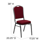 Flash Furniture HERCULES Crown Back Stacking Banquet Chair in Burgundy Fabric - Silver Vein Frame-CA117 Fire Retardant Foam