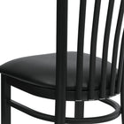 Flash Furniture HERCULES Series Black School House Back Metal Restaurant Chair - Black Vinyl Seat-2.5" Thick Foam Padded Seat
