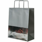 JAM Paper Foil Gift Bags with Metal Handle - Medium - 8" x 10" x 4" - Silver - 100 Pack-Color: Silver