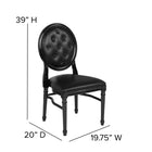 Flash Furniture HERCULES Series King Louis Chair with Tufted Back, Black Vinyl Seat & Black Frame-8