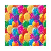 2 Sheet Flat Birthday Wrap, Coloured Balloons, 12 Packs of 2 Sheets-Coloured balloons