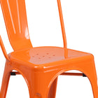 Flash Furniture Orange Metal Indoor-Outdoor Stackable Chair-Orange Powder Coat Finish