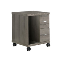Monarch Specialties 7056 2-Drawer Office Cabinet - Dark Taupe-Finished in modern dark taupe reclaimed look