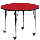 Flash Furniture Mobile 48" Round HP Laminate Activity Table - Red-Popular Round Activity Table