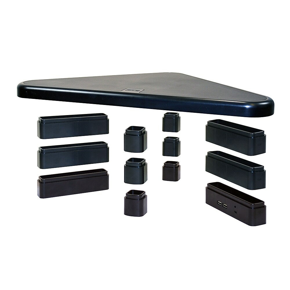 DAC MP-214 Height-Adjustable Corner Monitor Riser/Stand with 2-USB ...