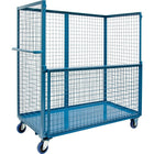 Kleton Wire Mesh Stock Truck, Steel, 30" x 55" x 72", with Drop-Gate, Blue (MO067)-No. of Shelves: 0