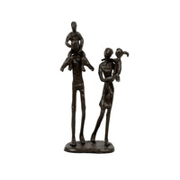 Truu Design Bronze-Look Family Sculpture, 3.25 x 8.5 x 2.5 inches, Brown-Measures 3.25" x 8.5" x 2.5" in dimensions (L x H x W)