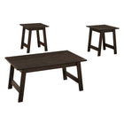 Monarch Specialties 7930P Table Set - 3Pcs Set/Espresso-3 piece table set includes a rectangular coffee table and two matching square end tables
