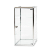 Can-Bramar Econoline Countertop Glass Showcase with Lock and Three Shelves - 14" D x 12" W x 27" H-4 mm tempered glass panels