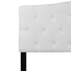 Flash Furniture Cambridge Tufted Upholstered Queen Size Headboard - White Fabric-Button Tufted with Diamond Pattern Stitching