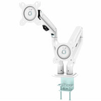 MotionGrey Dual Metal Computer Monitor Arms Vesa Mount Installation For Up To 28-inch screen - White Arms-Compatible with 13" - 28" monitors and screens
