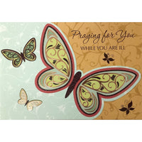 Rosedale 5-1/2" x 8" Praying For You While You Are Ill Get Well Greeting Cards And Envelopes, 6 Pack (19907)-Printed on premium uncoated card stock