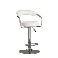 Plata Import Quintin Adjustable Stool, White (ST-8128-W)-Bar Stool