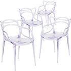 Flash Furniture Nesting Series Stacking Side Chair - Transparent-Set of 4 Stackable Accent Chairs
