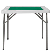 Flash Furniture 34.5" Square Granite Folding Game Table with Green Playing Surface - White-Folding Game Table
