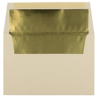 JAM Paper A8 Foil Lined Envelopes, 5.5 x 8.125, Ecru Ivory with Gold Lining, 1000 Pack (332417064B)-Ivory